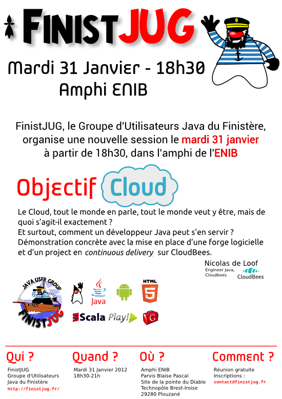 Séance du FinistJUG : Objectif Cloud, mardi 31 janvier 2012