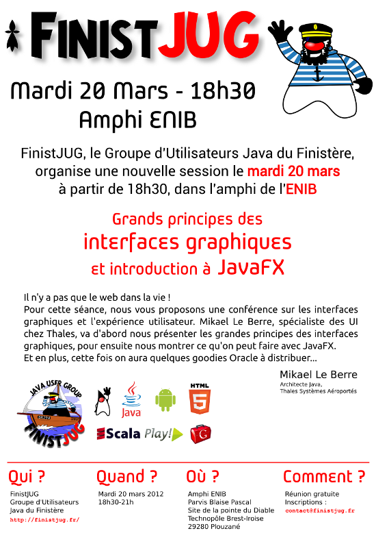 Séance du FinistJUG : Interfaces graphiques, mardi 31 janvier 2012