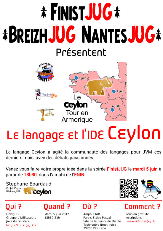 Séance du FinistJUG : Le langage et l'IDE Ceylon, mardi 5 juin 2012